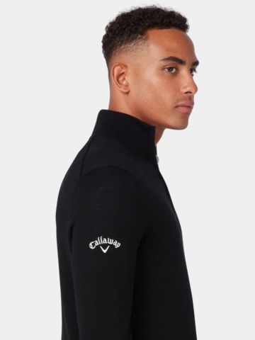 Callaway  1/4 Zip Blended Merino Sweater Troyer Knit black