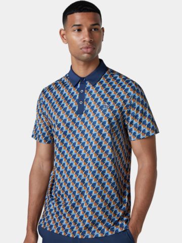 Penguin All Over Petes Outline Print Halbarm Polo navy