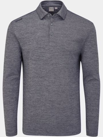 Ping Emmett Langarm Polo dunkelgrau melange