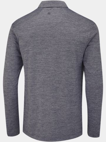 Ping Emmett Langarm Polo dunkelgrau melange