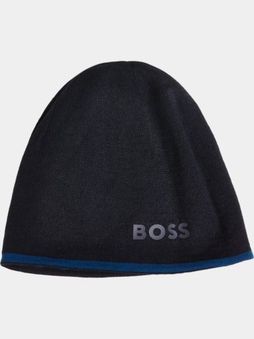 BOSS  Arev Beanie Mütze navy