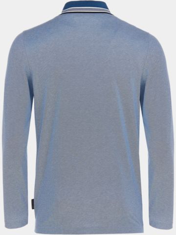 Daniel Springs 2-Tone Pique Thermo Langarm Polo dunkelblau