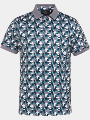 Daniel Springs  Druck Halbarm Polo hellgrau