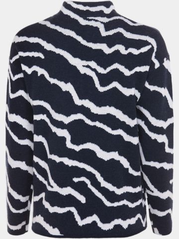 Valiente  Gemustert Pullover Strick navy