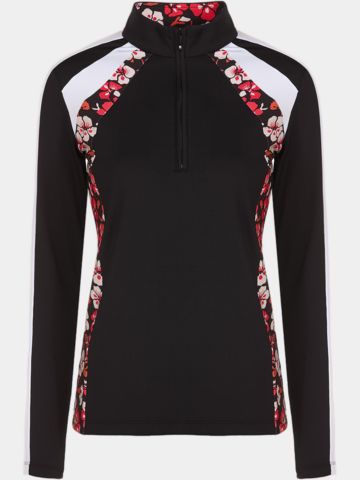 Valiente Druck 1/2 Zip Thermo Unterzieher schwarz