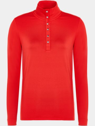 Valiente Stehkragen mit Knöpfen Thermo Unterzieher rot