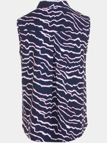 Valiente Druck Rückenfalte Ohne Arm Polo navy