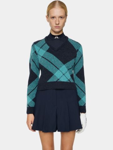 J.Lindeberg  Brea Knitted V-Neck Strick Pullover mehrfarbig