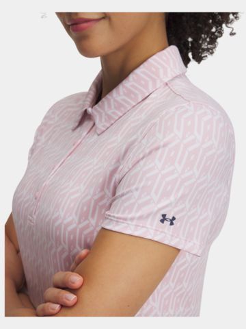Under Armour UA Playoff 3.0 Printed Halbarm Polo rosa