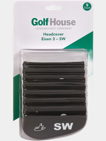 Golf House Headcover Set Eisen 3-SW schwarz