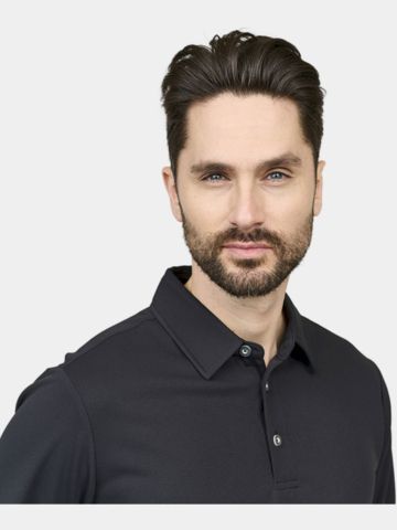 Backtee  Performance Langarm Polo schwarz