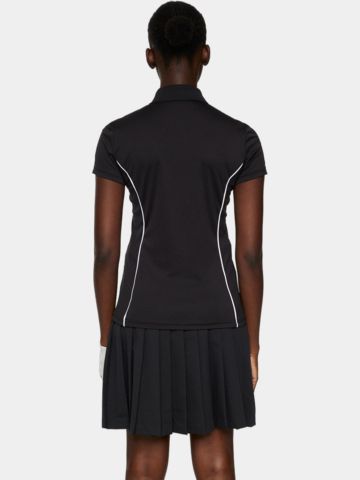 J.Lindeberg Leyla Halbarm Polo schwarz