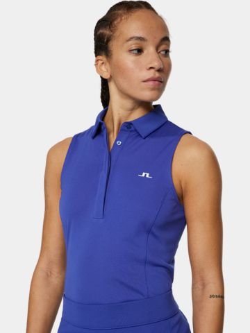 J.Lindeberg Dena Sleeveless Top ohne Arm Polo blau