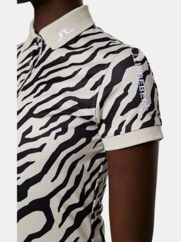 J.Lindeberg Tour Tech Print Halbarm Polo schwarz