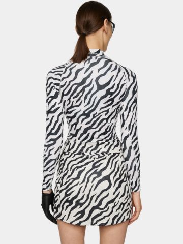 J.Lindeberg Ella Print Compression Top Mock Unterzieher schwarz