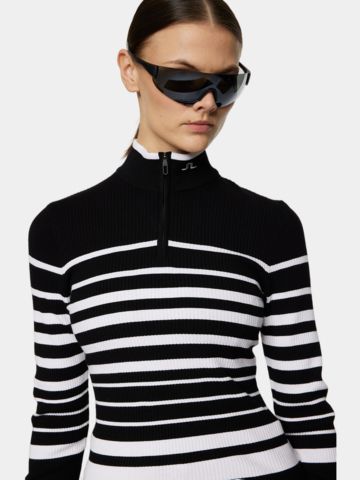 J.Lindeberg Cheryl Knitted Zip Sweater Pullover Knitwear striped