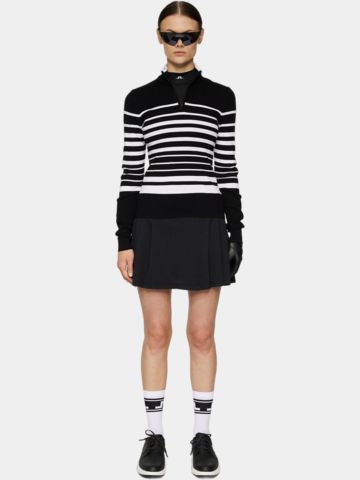 J.Lindeberg Cheryl Knitted Zip Sweater Pullover Knitwear striped