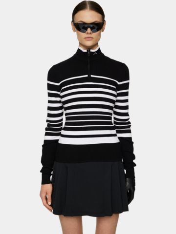 J.Lindeberg  Cheryl Knitted Zip Sweater Pullover Strick gestreift