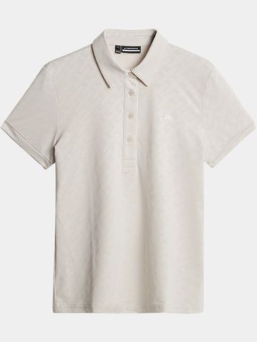 J.Lindeberg  Alaya Jacquard Halbarm Polo sand