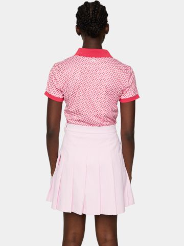 J.Lindeberg  Tour Tech Print Halbarm Polo pink