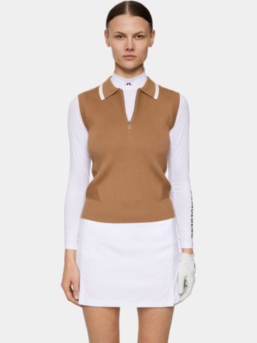 J.Lindeberg  Ramona Knitted ohne Arm Polo camel