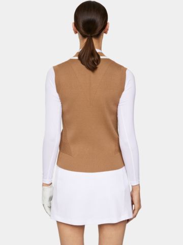 J.Lindeberg Ramona Knitted ohne Arm Polo camel