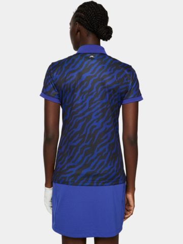 J.Lindeberg  Tour Tech Print Halbarm Polo blau