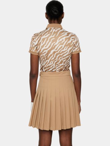 J.Lindeberg  Tour Tech Print Halbarm Polo camel