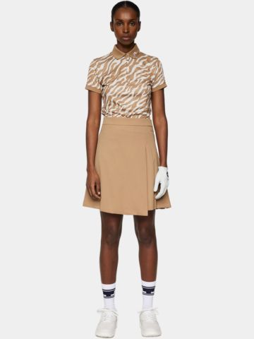 J.Lindeberg  Tour Tech Print Halbarm Polo camel