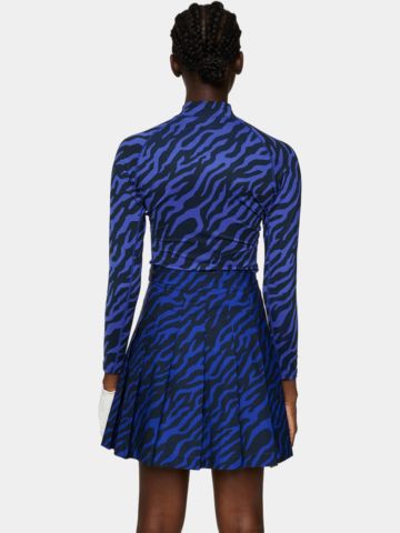 J.Lindeberg Ella Print Compression Top Mock Unterzieher blau