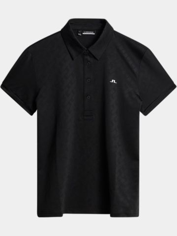 J.Lindeberg  Alaya Jacquard Halbarm Polo schwarz