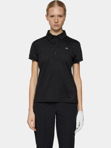 J.Lindeberg  Alaya Jacquard Halbarm Polo schwarz