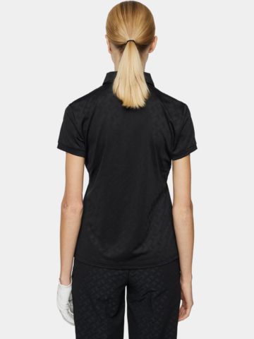 J.Lindeberg Alaya Jacquard Halbarm Polo schwarz