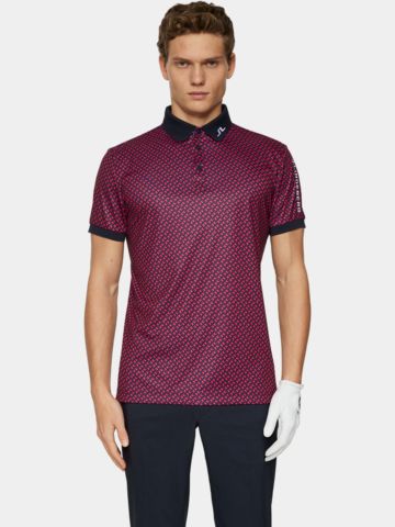 J.Lindeberg Tour Tech Print Halbarm Polo navy