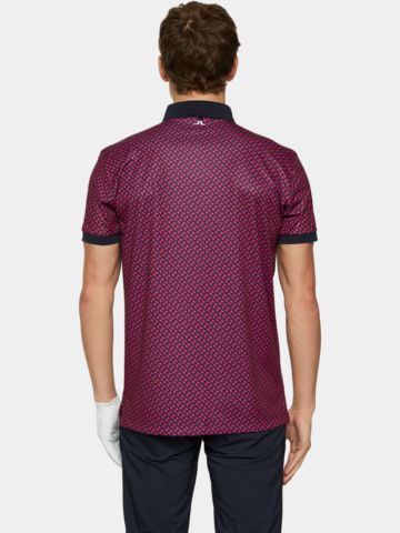 J.Lindeberg Tour Tech Print Halbarm Polo navy