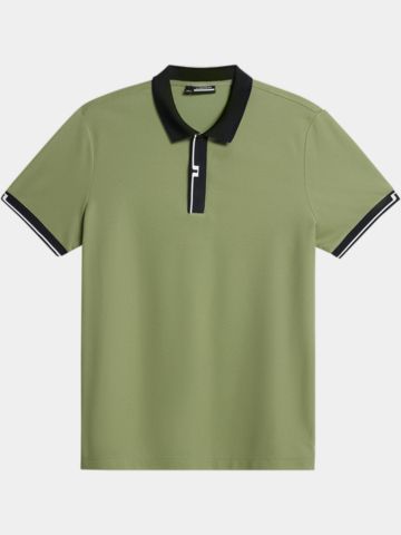 J.Lindeberg  Bay Slim Halbarm Polo oliv