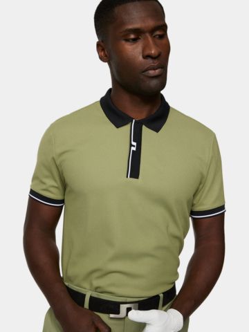 J.Lindeberg  Bay Slim Halbarm Polo oliv