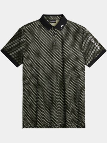 J.Lindeberg  Tour Tech Print Half Sleeve Polo olive