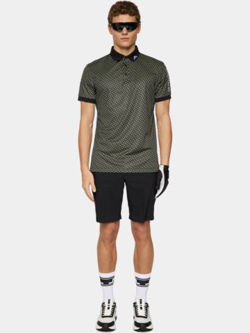 J.Lindeberg  Tour Tech Print Half Sleeve Polo olive