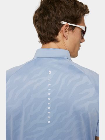 J.Lindeberg  Wilhelm Halbarm Polo denim