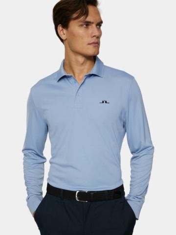 J.Lindeberg Gustav Langarm Polo denim