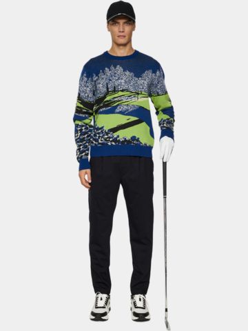 J.Lindeberg  Alexander Jacquard Sweater Pullover Strick blau
