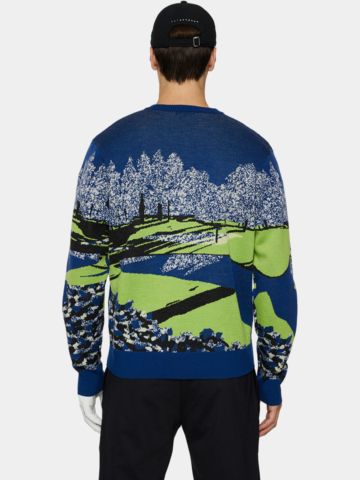 J.Lindeberg Alexander Jacquard Sweater Pullover Strick blau
