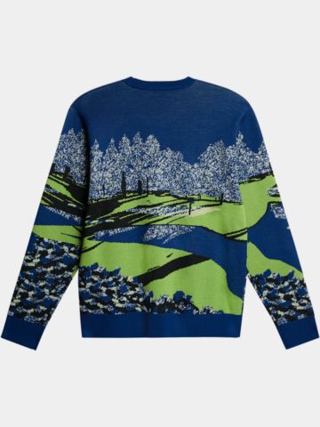 J.Lindeberg  Alexander Jacquard Sweater Pullover Strick blau