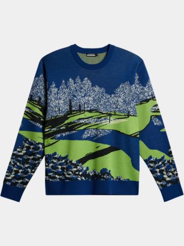 J.Lindeberg  Alexander Jacquard Sweater Pullover Strick blau