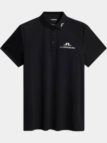 J.Lindeberg  KV Tour Golf Halbarm Polo schwarz