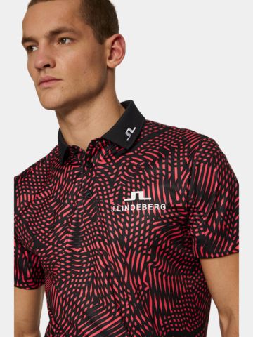 J.Lindeberg  KV Tour Golf Halbarm Polo bordeaux