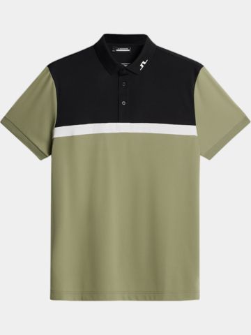 J.Lindeberg  Jeff Halbarm Polo oliv