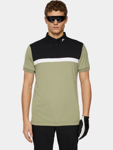 J.Lindeberg Jeff Halbarm Polo oliv