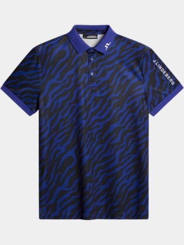 J.Lindeberg  Tour Tech Print Tour Tiger Brown M Halbarm Polo royal